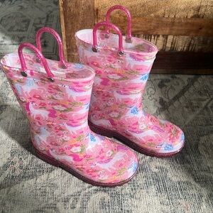 Girls Glitter Rain Boots